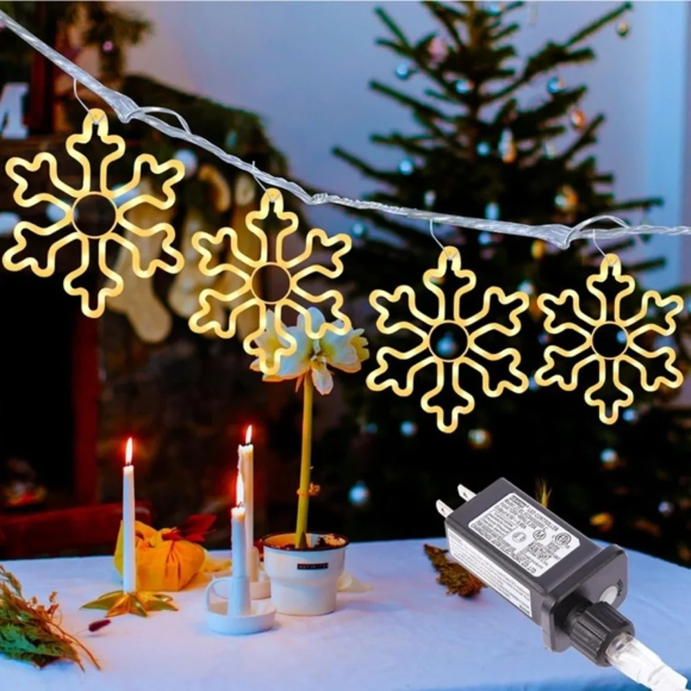 Snowflake String Lights - Warm White
